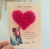 Câlin de poche personnalisé fête des pères - Petit cœur au crochet - Cadeau papa - Cadeau de la part de son enfant