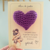 Câlin de poche personnalisé fête des pères - Petit cœur au crochet - Cadeau papa - Cadeau de la part de son enfant
